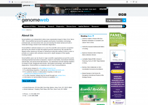 GenomeWeb article